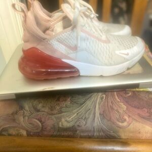 Nike Air Max 270 White and Red Sneakers